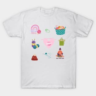 Best knitiing mom e ver sticker pack T-Shirt